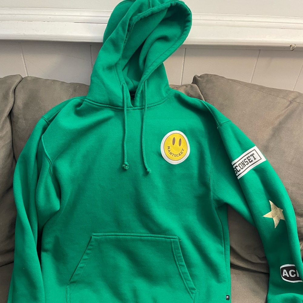 Green Hoodie with Patches